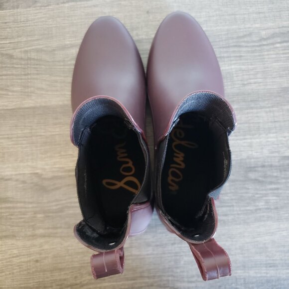 Sam Edelman Tinsley Rubber Rain Chelsea Boot Sangria Matte Women's 7 Waterproof - Picture 5 of 13